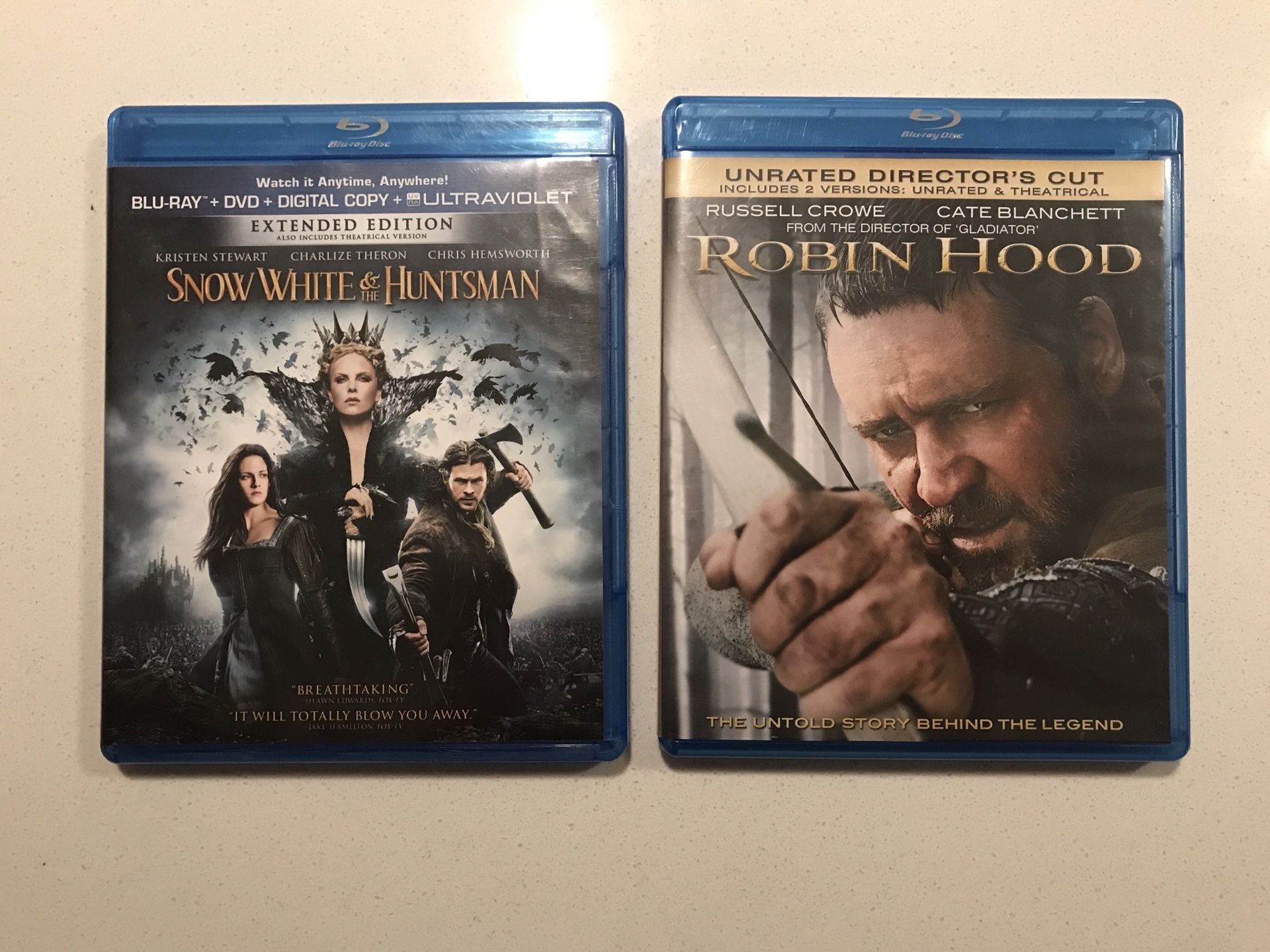 Snow White and the Huntsman, Robin Hood bluray bundle