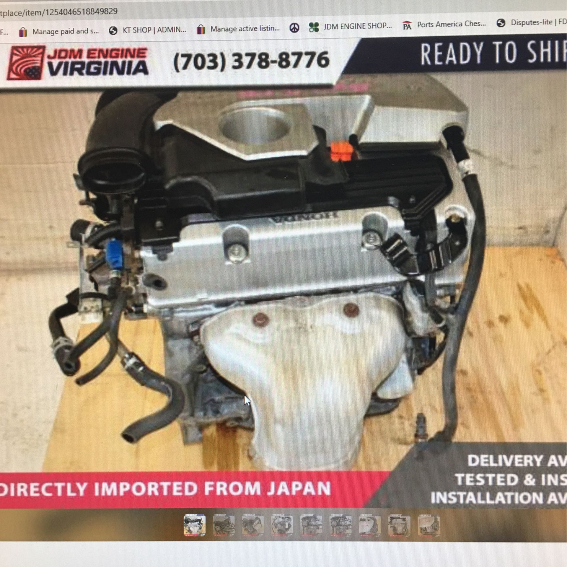 JDM ACURA TSX ENGINE ONLY 03-08 RBB K24A TYPE S MOTOR 2.4L iVTEC K24A2
