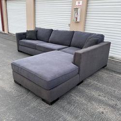 ✨ 2-Tone Gray & Blue Sectional Sofa with XL Chaise ✨ ($10 Delivery )