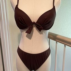 New w/Tags! Carabella Women’s Bikini & Cover Up Size 8 Brown