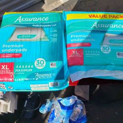 2 Packages Of 30 Count Assurance Premium Underpants
