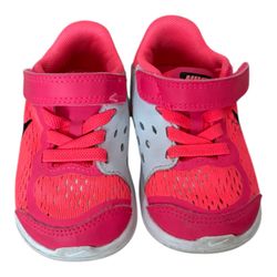 Nike Flex RN 904251-600 Pink Hook & Loop Toddlers Running Sneakers Girls US 5c