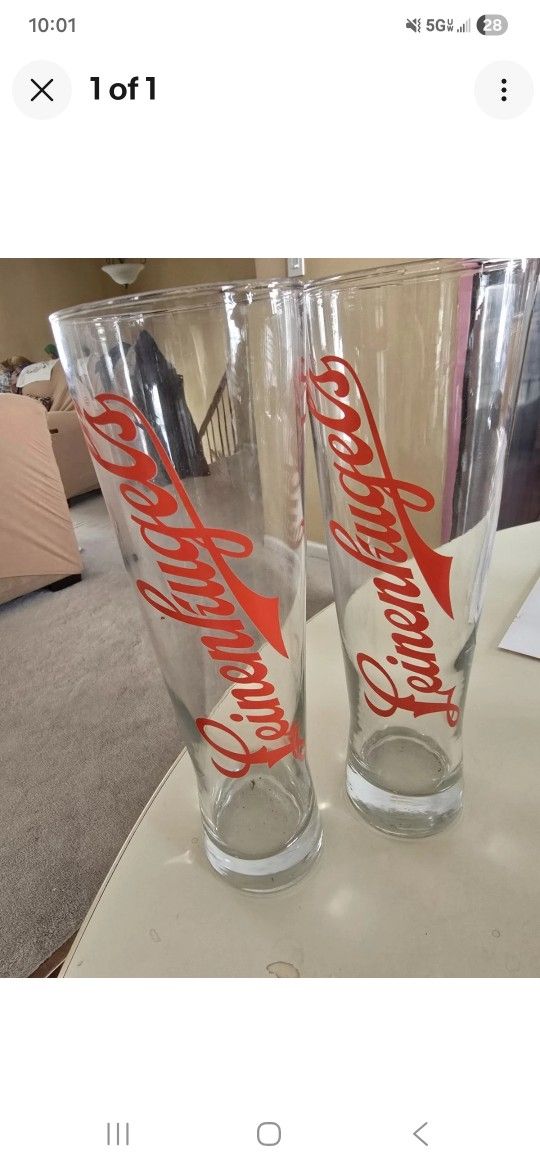 LEINENKUGEL BEER GLASSES SET OF 2 