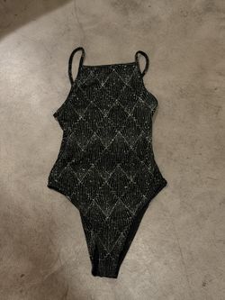 H&M Black Sparkly Pattern Bodysuit