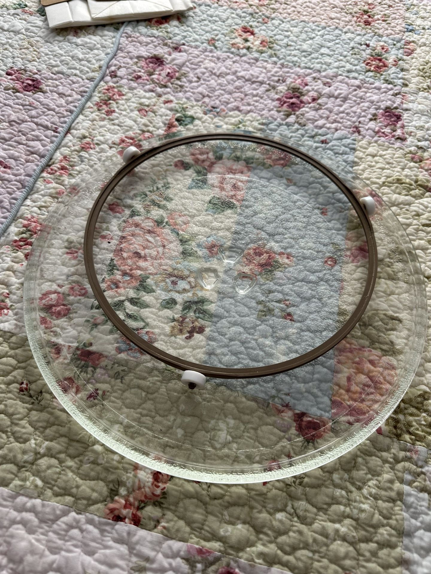 Microwave Glass Tray With Wheels