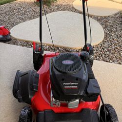 PowerSmart Gas Lawn Mower 21 in. 144cc 2-in-1 Walk-Behind Push Mower with 6-Positions Height Adjustment and High Rear Wheel