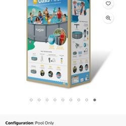 Funsicle 15ft Oasis Round Above Ground Metal Frame Swimming Pool, Includes SkimmerPlus PumpFunsicle 15ft Oasis Round Above Ground Metal Frame Swimming