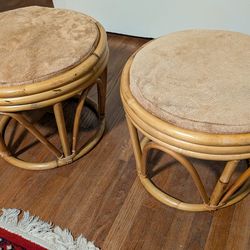 Rattan ottomans (boho)