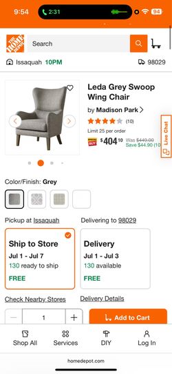 wing chair e&e