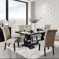 💥 BLACKFRIDAY DEAL 💥  Brand New Rustic Antique Black 7pc Dining Table Set