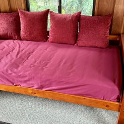 Twin Bed With Mattress and Pillows