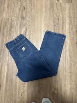 2 Carhartt Jeans 38/32 Mens Blue Denim 100% Cotton Relaxed Fit Workwear 381-83