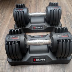 KEPPI Adjustable Dumbbells – 25 lb Pair