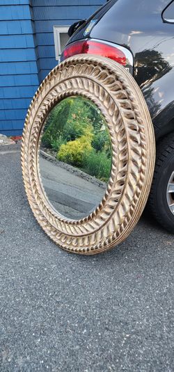 Giant Gold Ornate Circular Mirror*** Free Delivery Available***