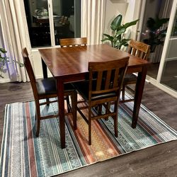 Wood Dining Table + 4 Chairs