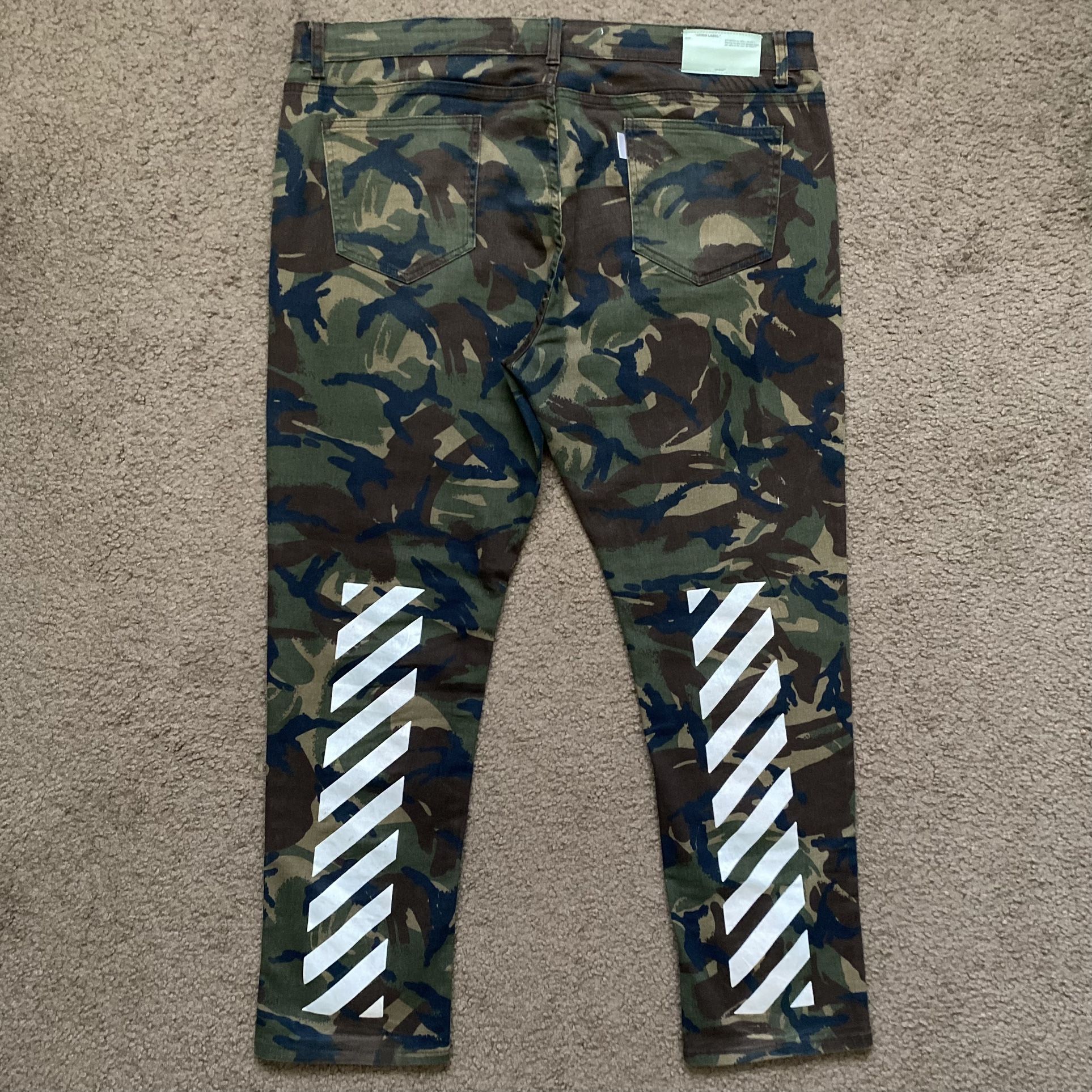 Off-White Camo Jeans Pants Mens Size 42 Designer Streetwear Virigl Abloh