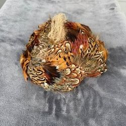 Ladies Vintage Tea Hat/Kentucky Derby Hat 1960’s Melinda Original Pheasant Print