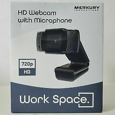 Merkury Innovations 720p HD Work Space Webcam with Microphone Black