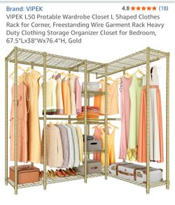 VIPEK L50 Large L-Shaped Wardrobe Closet – Gold – $175