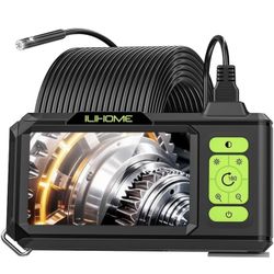 Boroscopio de doble lente con luz, cámara de inspección de endoscopio industrial 1080P, impermeable IP67 de 0.311 in, camara de alcantarillado con pan