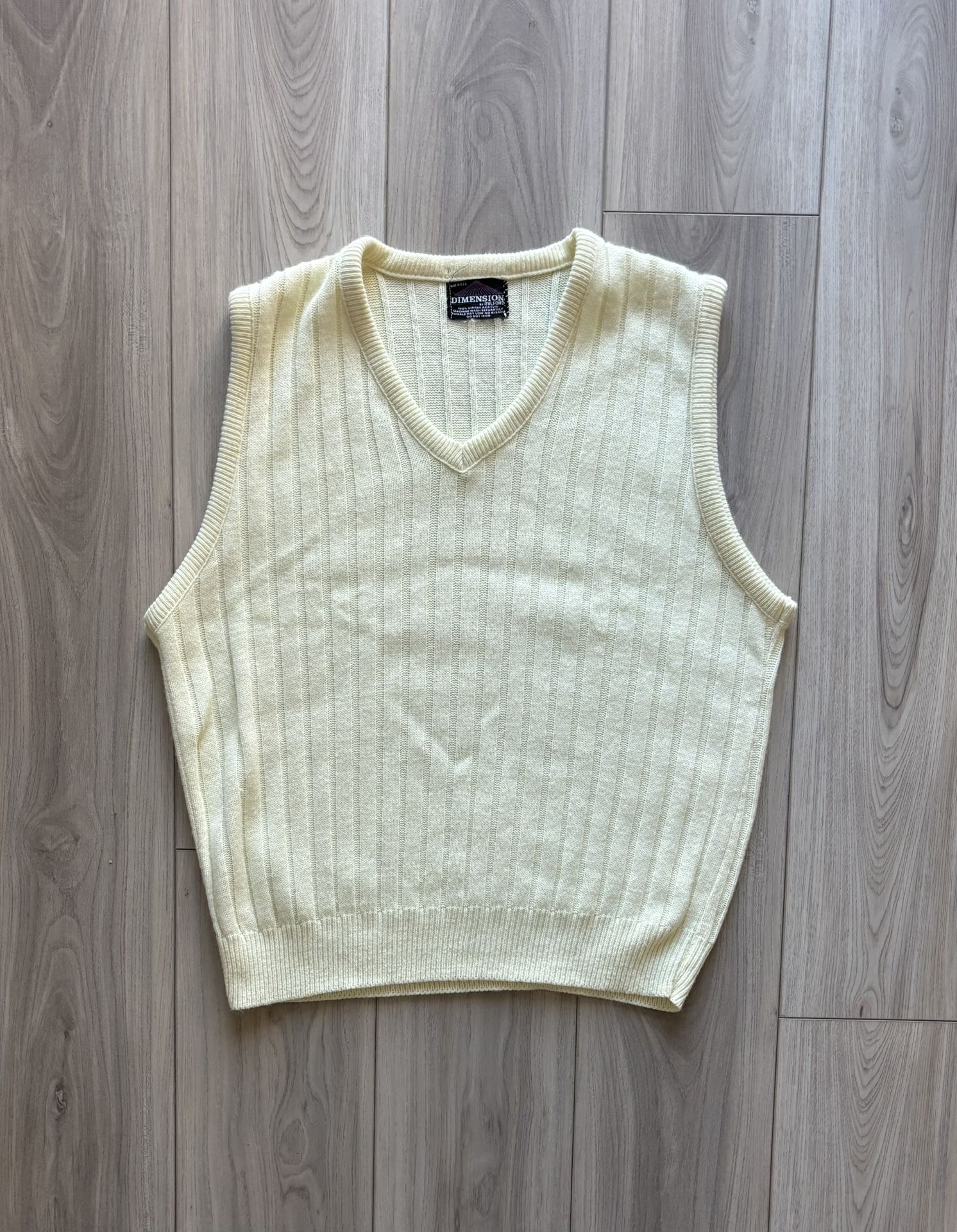 90s Cream Vintage Sweater Vest Made In USA