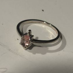 Mossanite pink Diamond Silver Ring 925