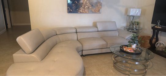 leather Couch and end tables for sale