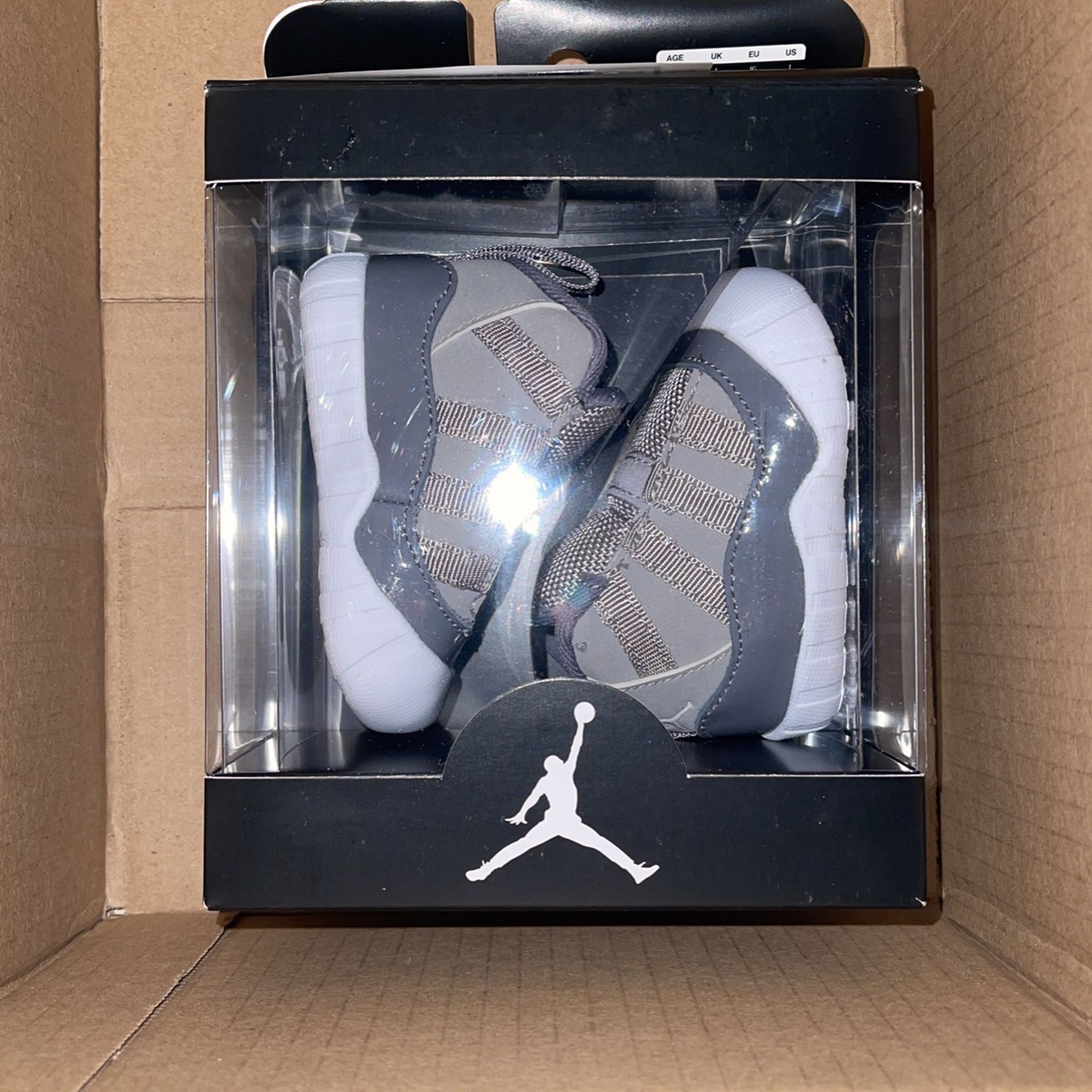 Jordan 11 Cool Grey Baby Shoe Size 1c
