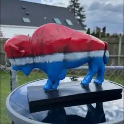 The Red White And Blue Buffalo Statue