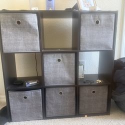 Cubby shelf black  / bins included