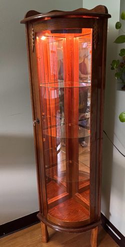 Lighted Corner Curio Display Cabinet