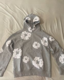 Medium Grey Demin Tears Hoodie