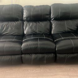 Black Leather Couch (2 Available)