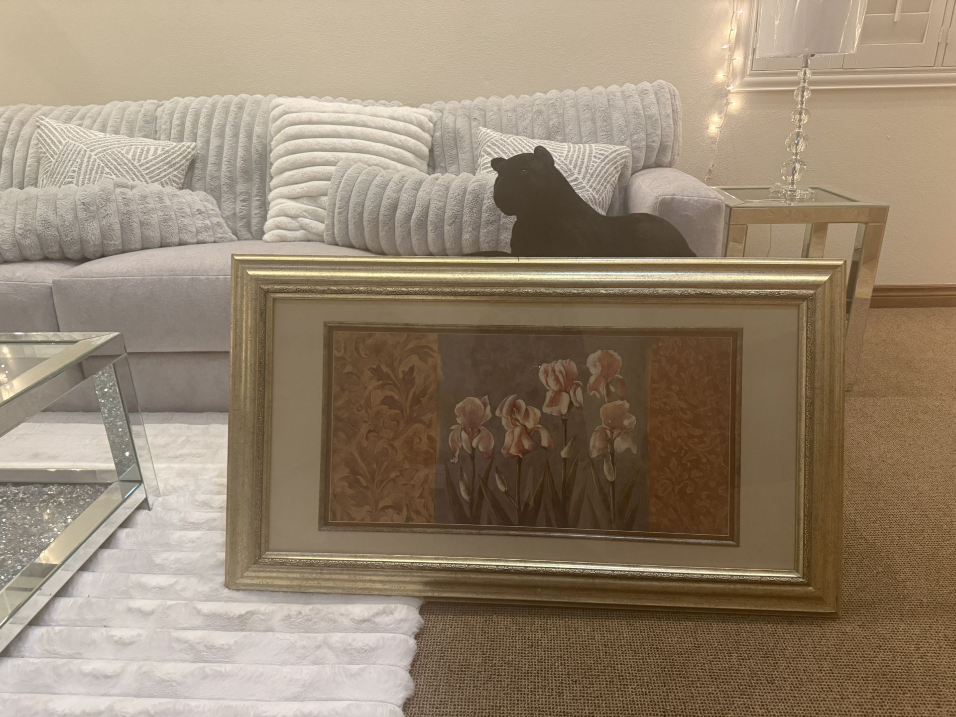 Large beautiful Framed Floral Picture OBO