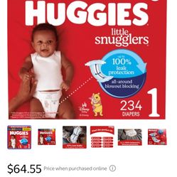 Huggies little Snugglers  Size 1 234 Count