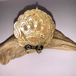 Vintage O of A Fraternal Badge – Crown & Star Brass Emblem Pin