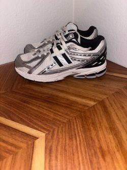 Black silver and white New Balance 1906; size 7