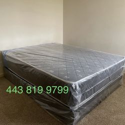 Queen Mattress - Double Sides - Come With Free Box Spring - Free Delivery Today To Reasonable Distance