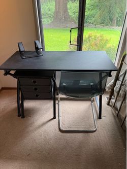 Desk and file set (incl chair and laptop stand)