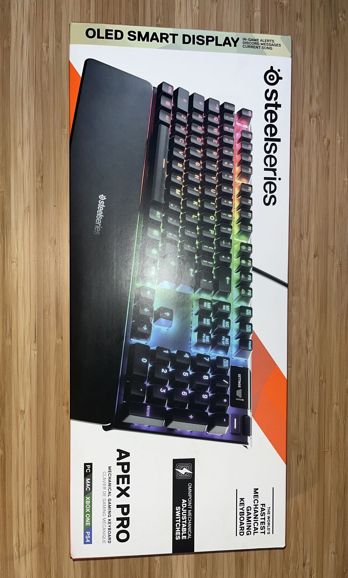 SteelSeries Apex Pro USB Mechanical Gaming Keyboard – Adjustable Actuation Switches – World’s Fastest Mechanical Keyboard – OLED Smart Display – RGB B