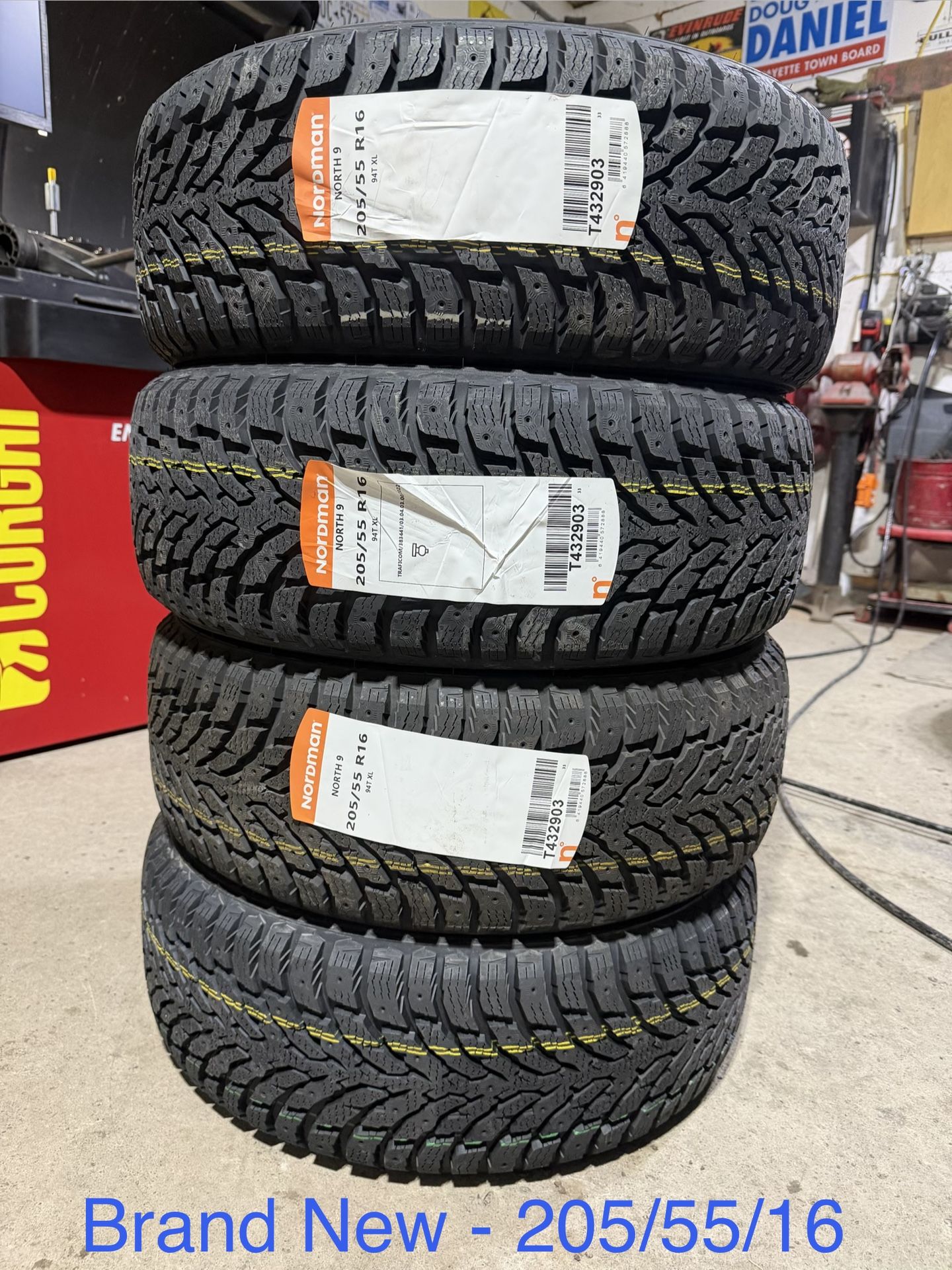 (4) - 205/55/16 Nokian Nordman 9 North Snow Tires