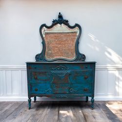 Stunning Antique Weathered Dresser