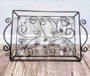 Iron/Glass  Grapevine Serving Tray