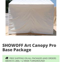 SHOWOFF Art Canopy 9.9x10 up to 8ft high missing 4 parts for roof