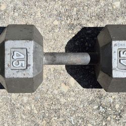 Cast Iron Hex Dumbbell, Single, Barbell 45lb,Weight 