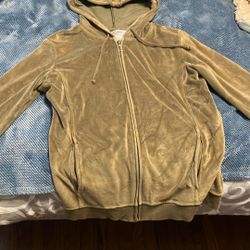 Olive Green Zip Up Hoody 