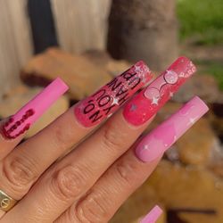 Extra Long Press Hand Painted Press On Nails 