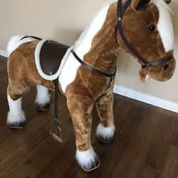 GIANT PLUSH 39 IN. HORSE RIDE ON with sounds
