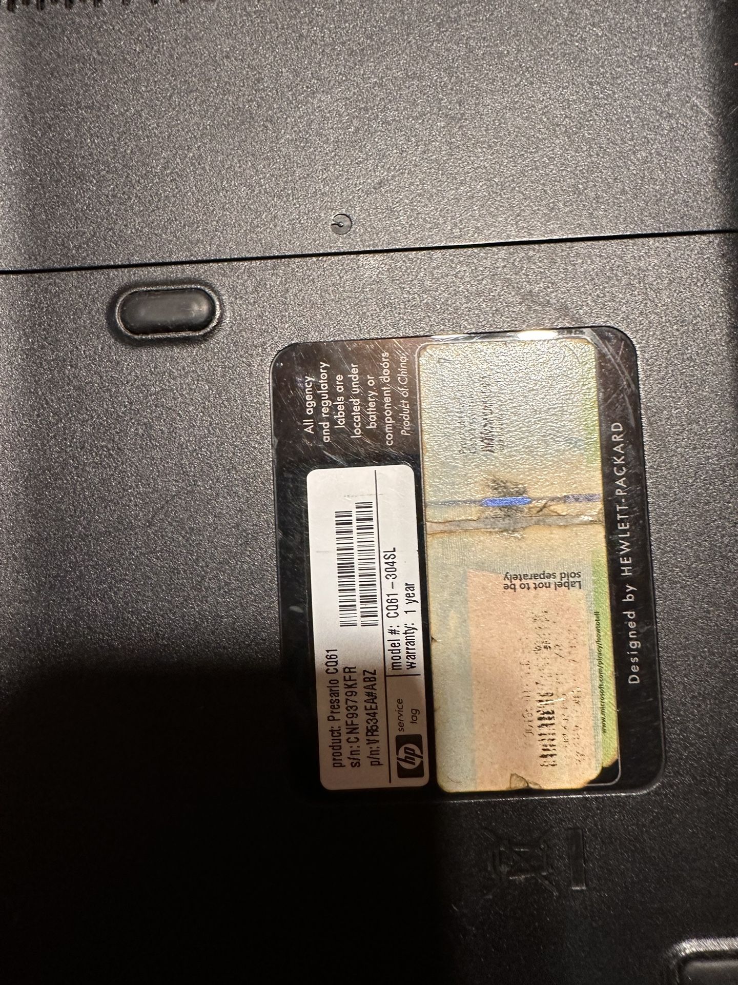 HP Compaq Presario CQ61 Laptop____PARTS ONLY