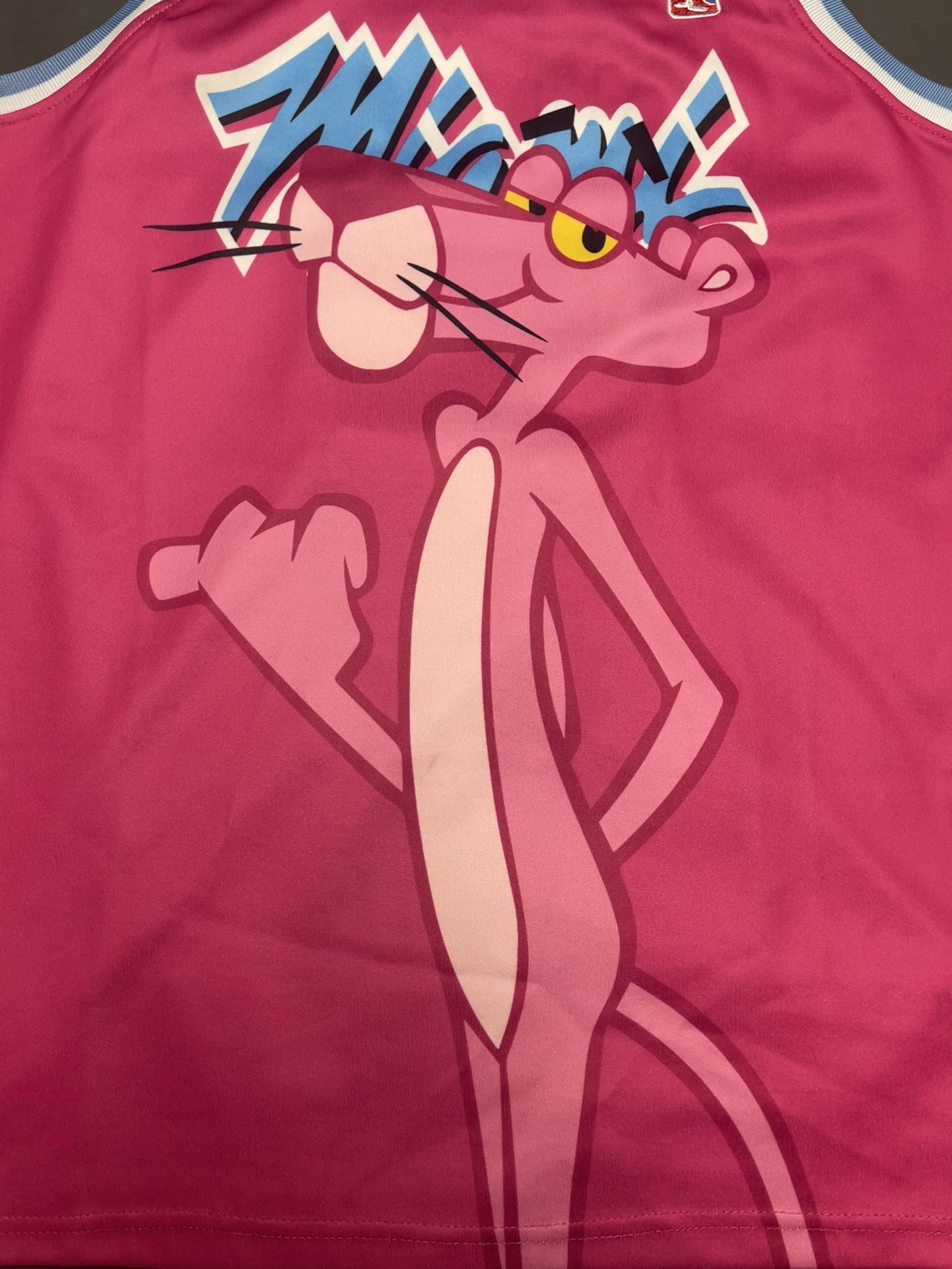 Miami X Pink Panther #3 Pink Basketball Jersey - Size Medium